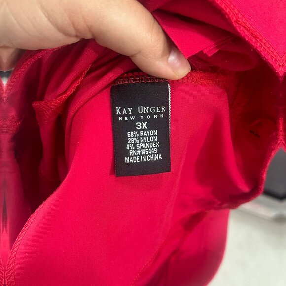 Kay Unger New York Ponte Bootcut Pants Women's 3X Magenta Wrinkle Free Stretch - Picture 15 of 16